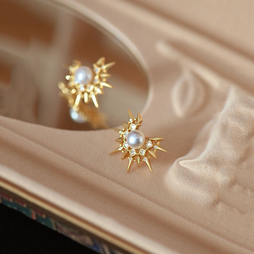 Sunburst' Pearl Earrings
