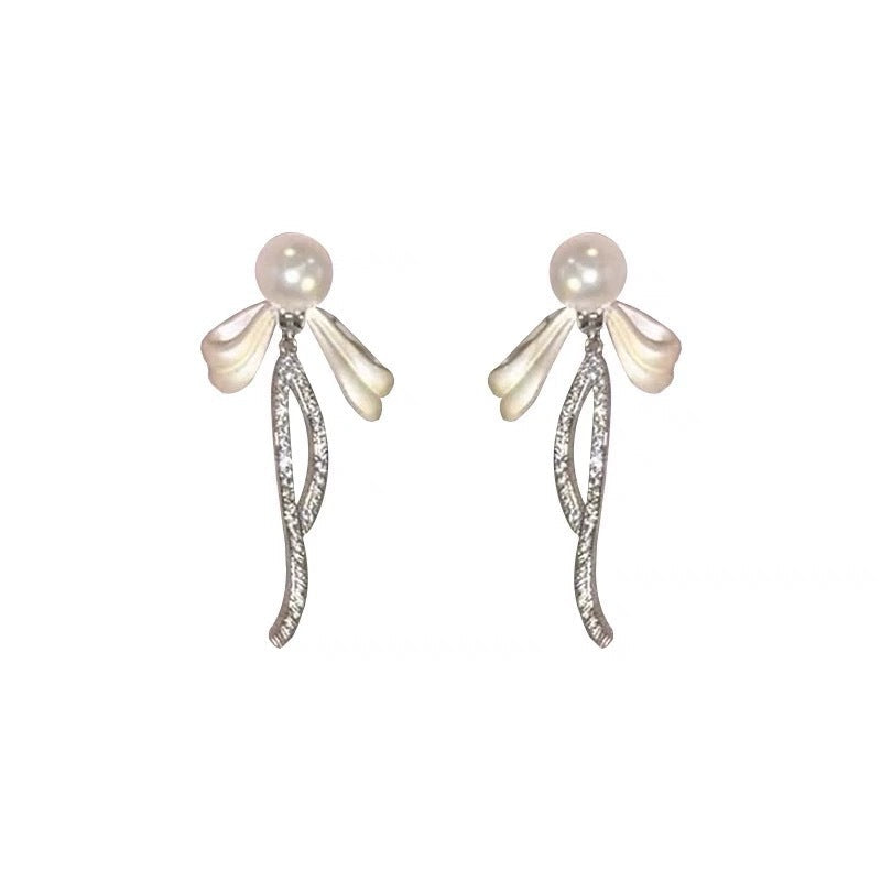 Delicate Bow Tassel Earrings