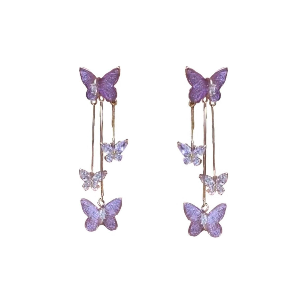 Purple Butterfly Earrings