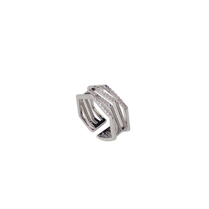 Zircon Hexagon Adjustable Ring