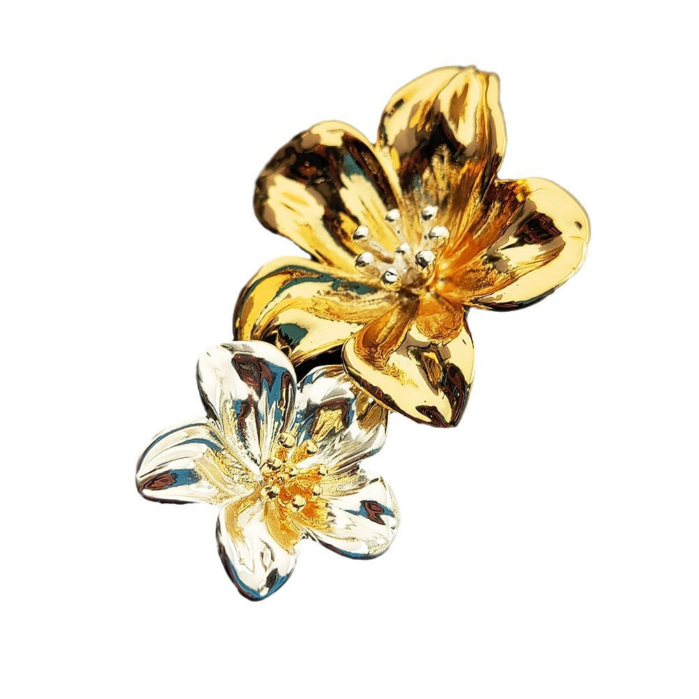 Clashing Ruffled Flowers Earrings