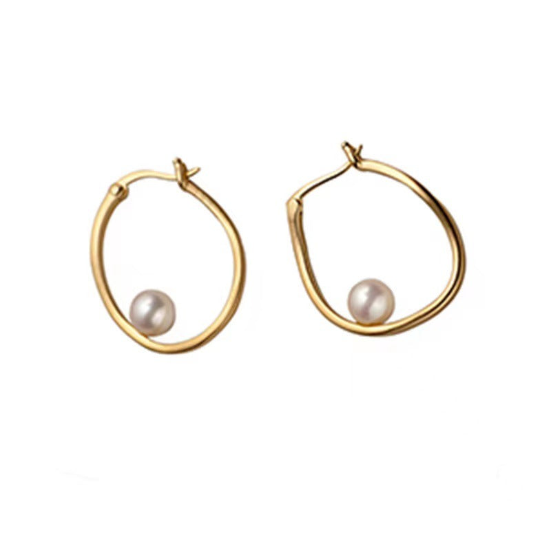 Pearl Hoop Earrings