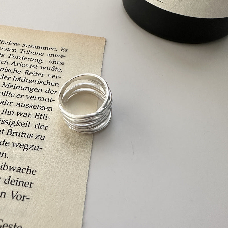 S925 Sterling Silver Line Wrap Ring