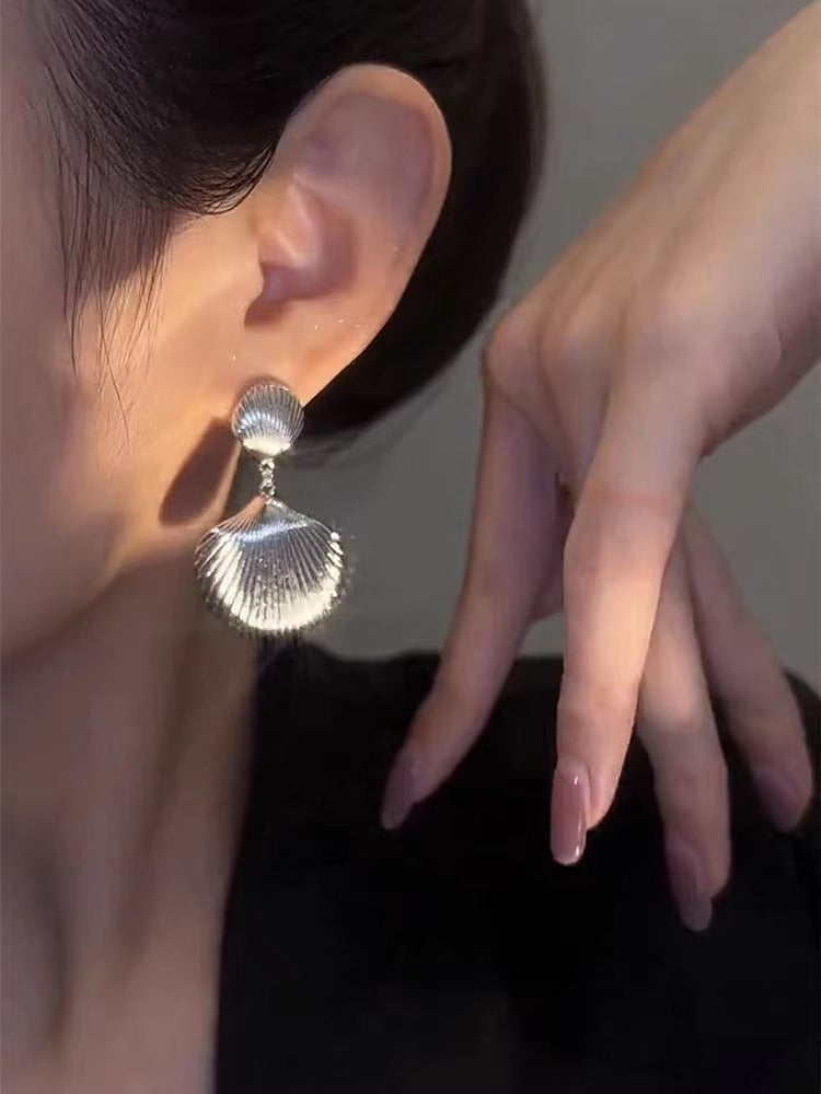 Delicate Silver Shell Earrings