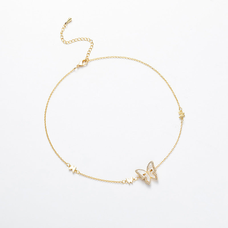 Crystal Butterfly Choker Necklace