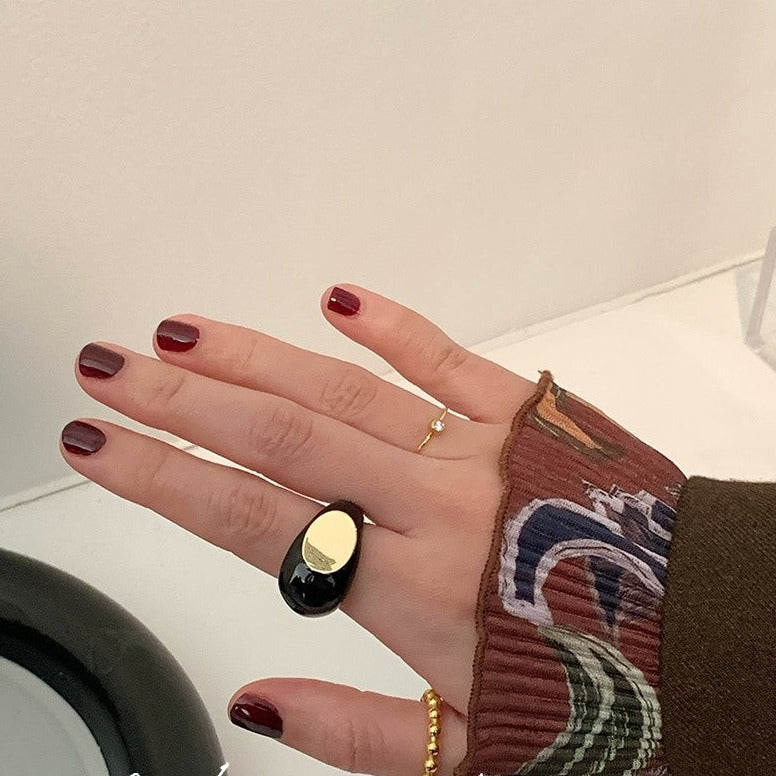Enamel Drip Glaze Ring