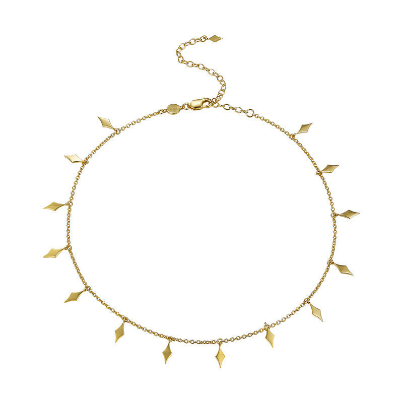 Sterling Silver Diamond Sequin Necklace