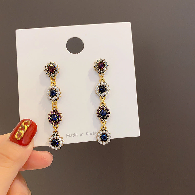 Vintage Flower Drop Earrings