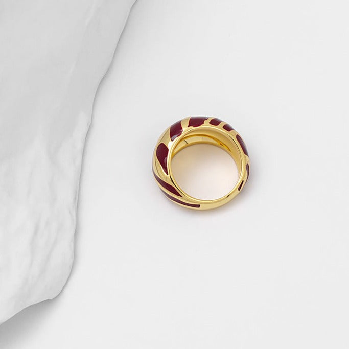 Enamel Irregular Floral Vintage Ring