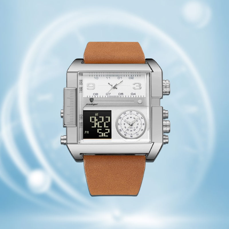 Avichic Electronic Men's Quartz Watch With Dual Display