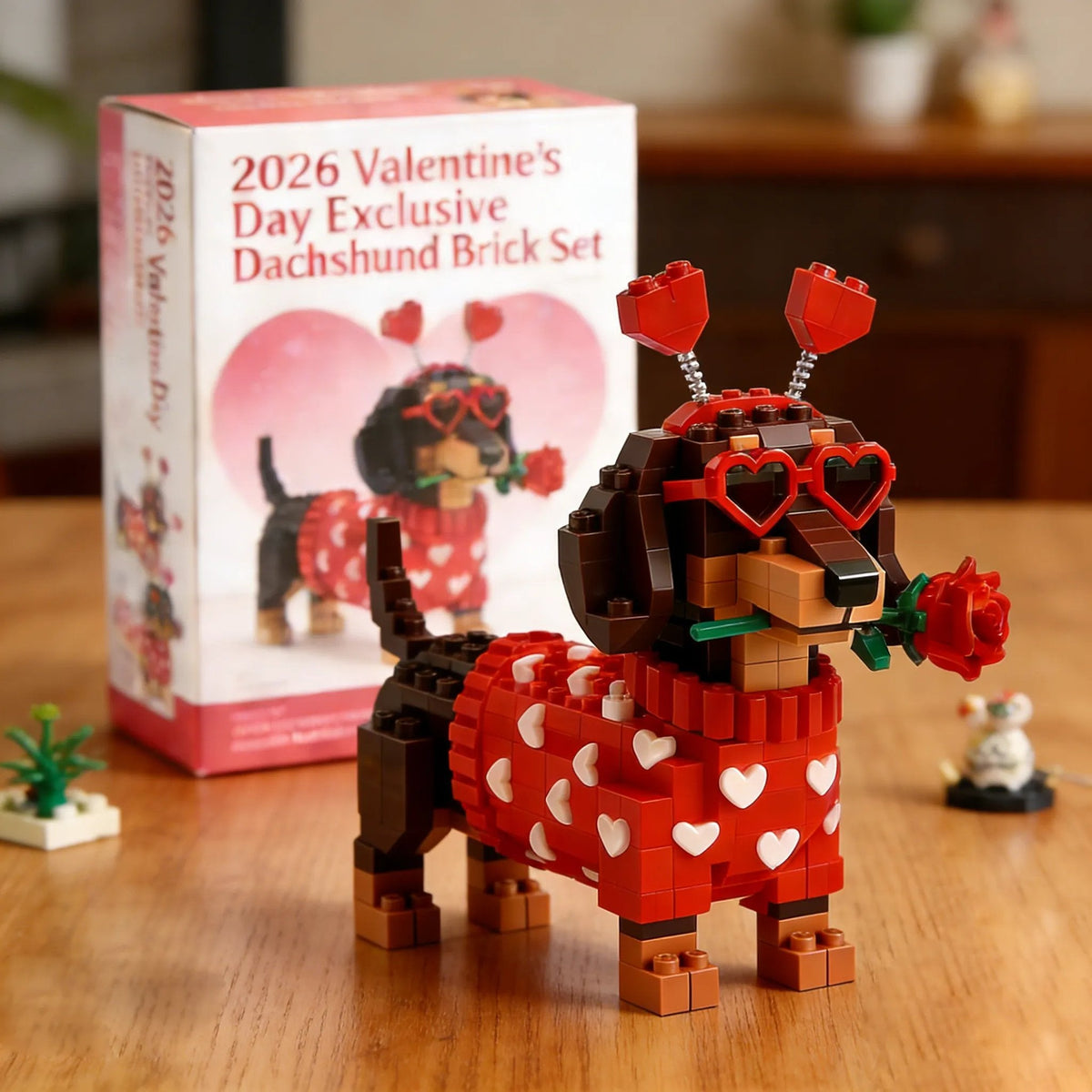 Exclusive Valentine’s Day Building Block Set – Heart-Themed Dog Brick Toy (6+)