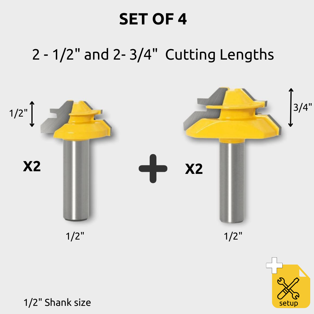 Avichic® 45° Lock Miter Router Bit - 1/2" Shank