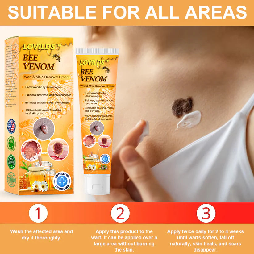 LOVILDS™ Bee Venom Wart & Tag Removal Cream(👨⚕Suitable for all skin types)🐝