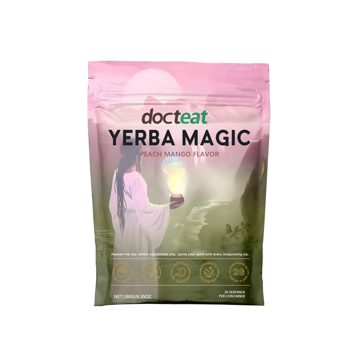Instant Yerba Mate Tea Powder - 180g Dietary Supplement for Natural Energy Support and Gut Health - Refreshing Daily Super Drink for Adults - Unisex