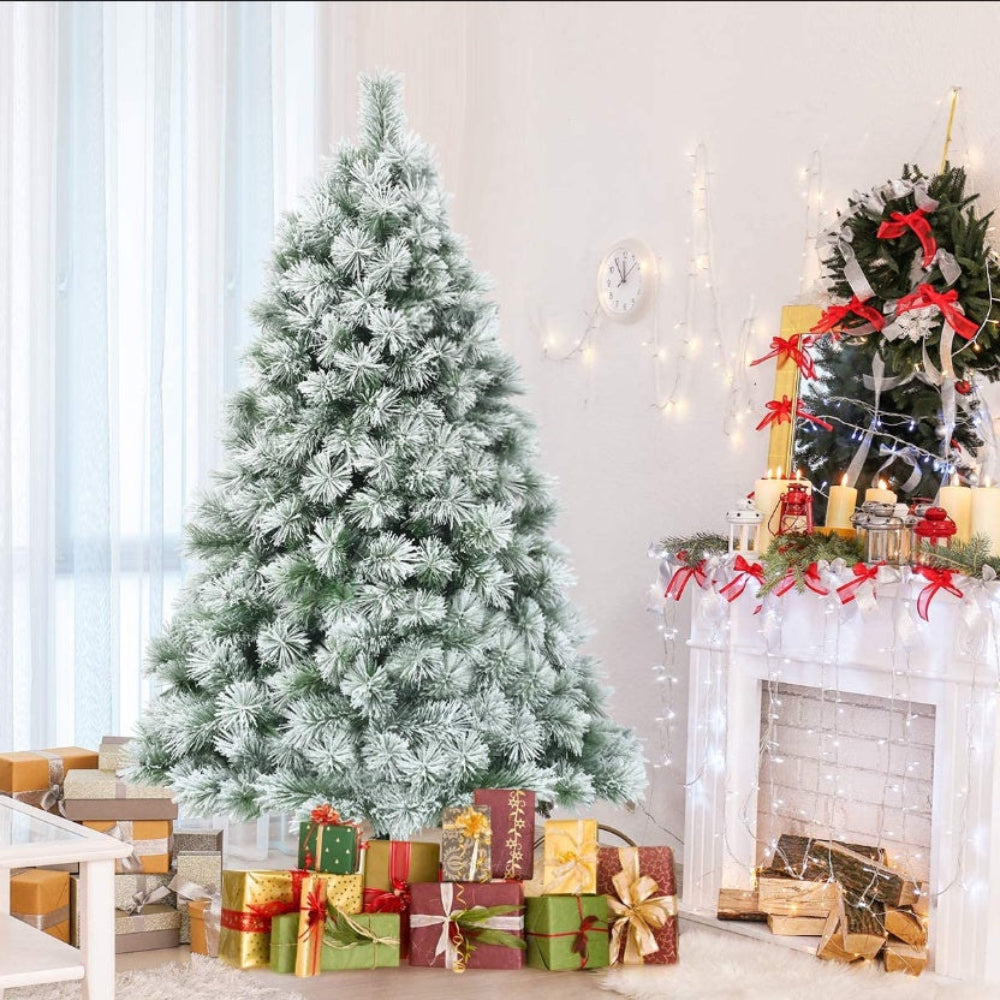 Artificial Christmas Trees Snow Flocked Tree Indoor Holiday Decor