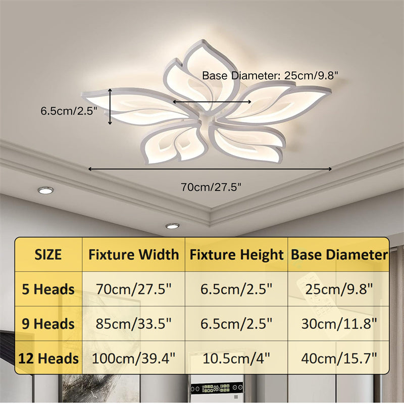 White Flower Shape LED Ceiling Light Dimmable