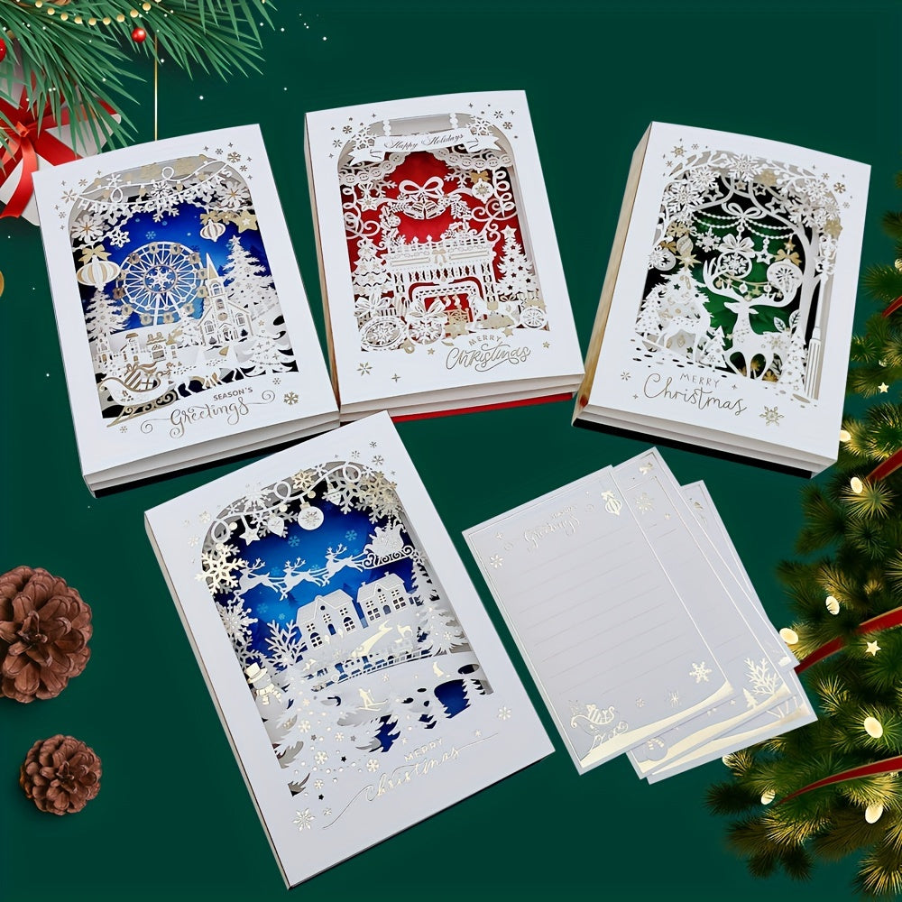 Christmas Cards 3D Pop Up Laser Cut Holiday Greeting