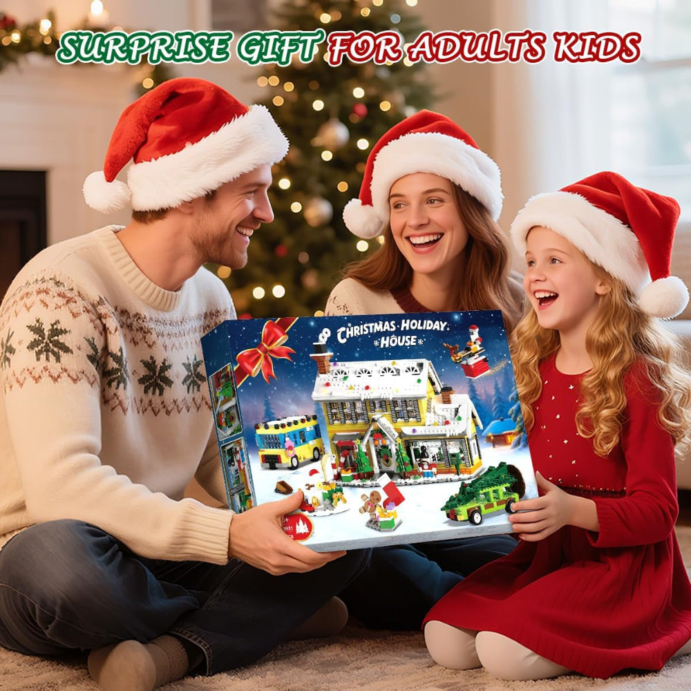 Christmas Village Building Set Lights Holiday Gift Toy