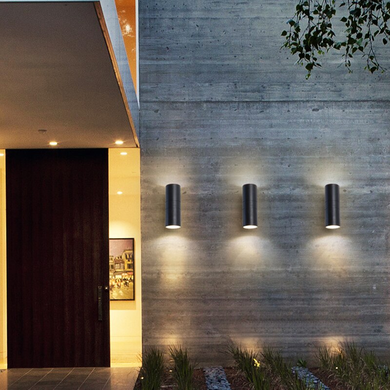Outdoor Weatherproof Dual Wall Lamp with Up and Down LED Lighting