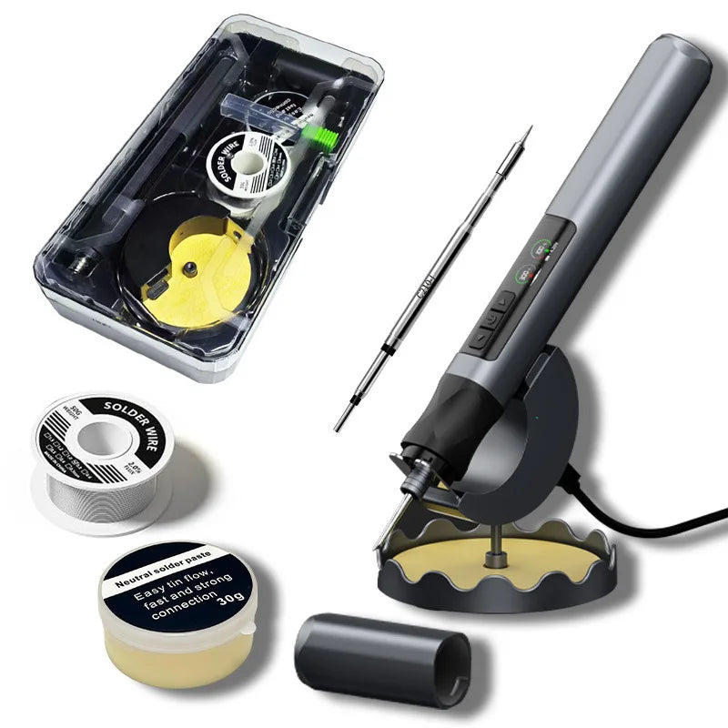 Optimized Product Title Portable USB Wireless Soldering Iron with OLED Digital Display - 1900mAh Lithium Battery Power Tool Set for Electronics Repair - Temperature Range 180-480°C