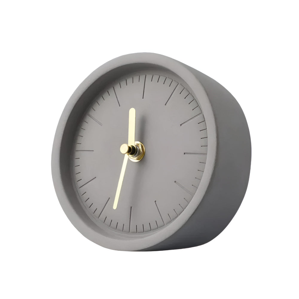 Modernist Round Cement Clock