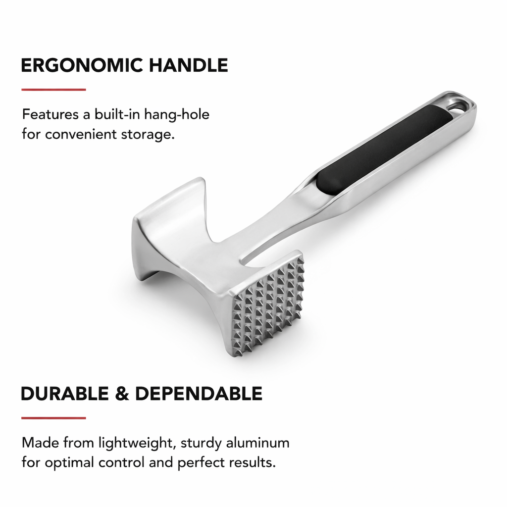 Meat Tenderizer Dual Sided Kitchen Mallet Cooking Prep
