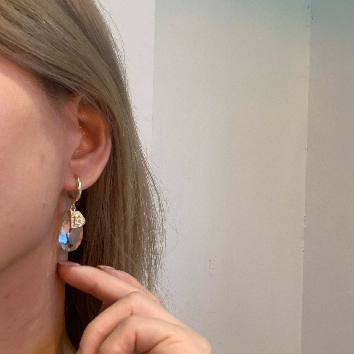Lucite Gemstone Drop Earrings