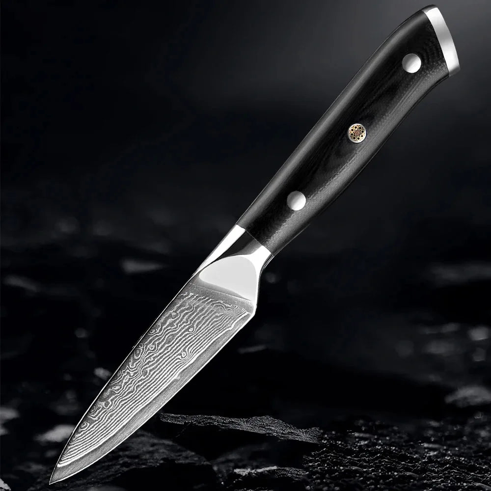 Akarui (あかるい) Japanese Santoku Chef Knife with Ebony Handle