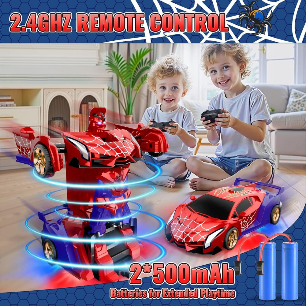 Remote Control Gift Transform Car Robot Toy LED Lights