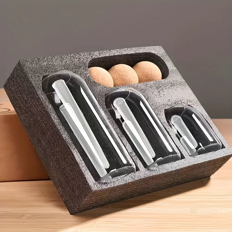 3-Piece Glass Storage Jar Set with Ball Cork Lids