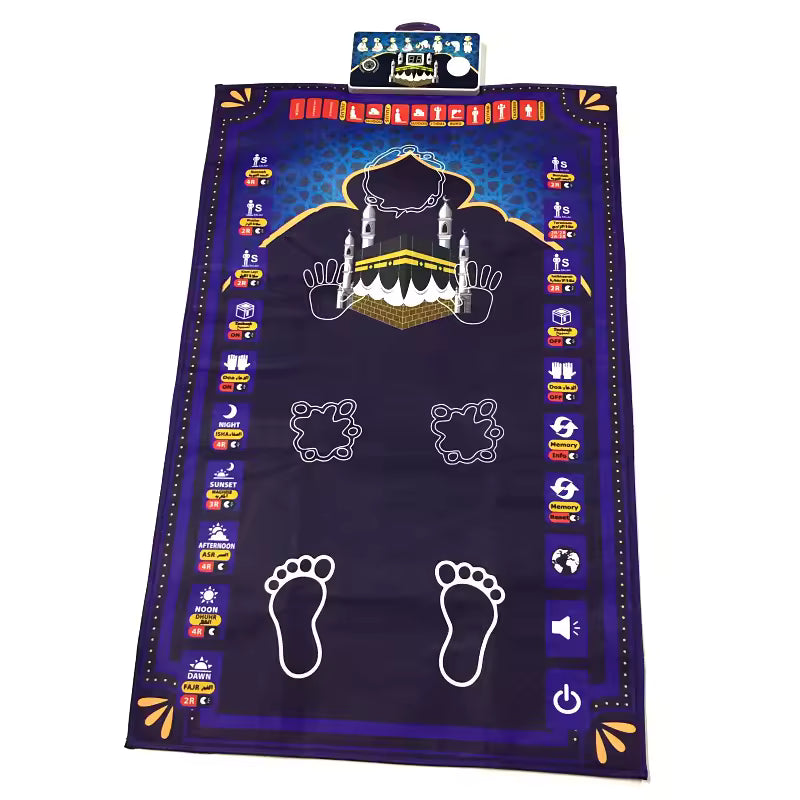 Interactive Prayer Mat for Adults and Teenagers - Smart Educational Electronic Prayer Rug for Learning Muslim Prayers with Guided Light Symbols