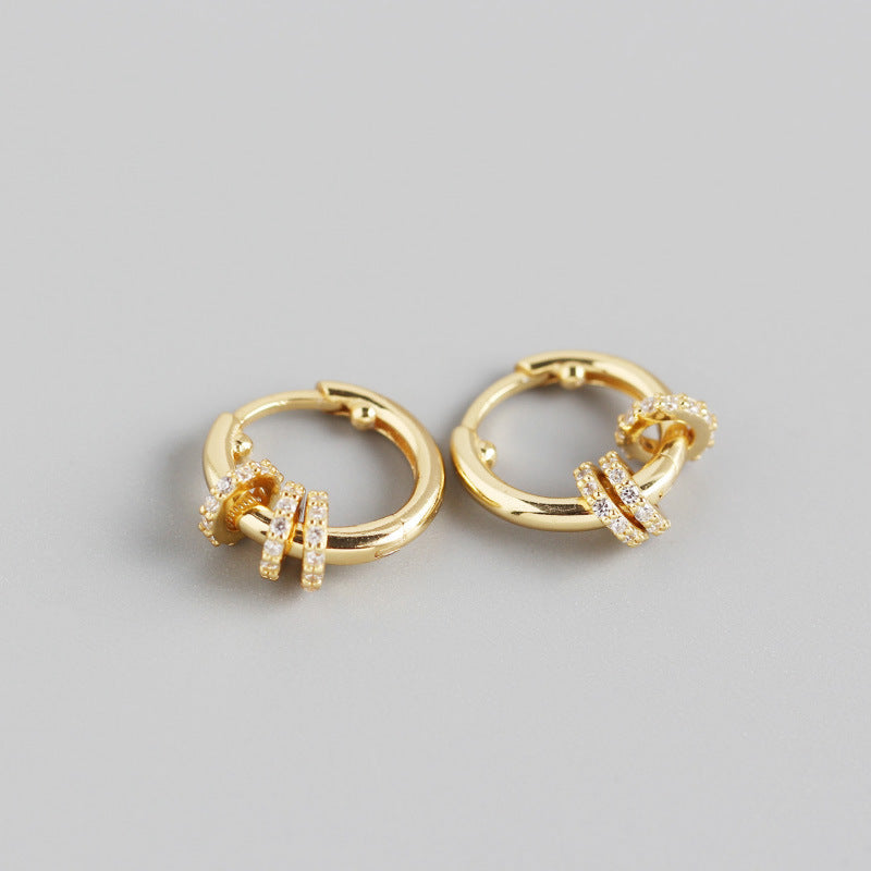 Delicate Rhinestone Hoop Earrings