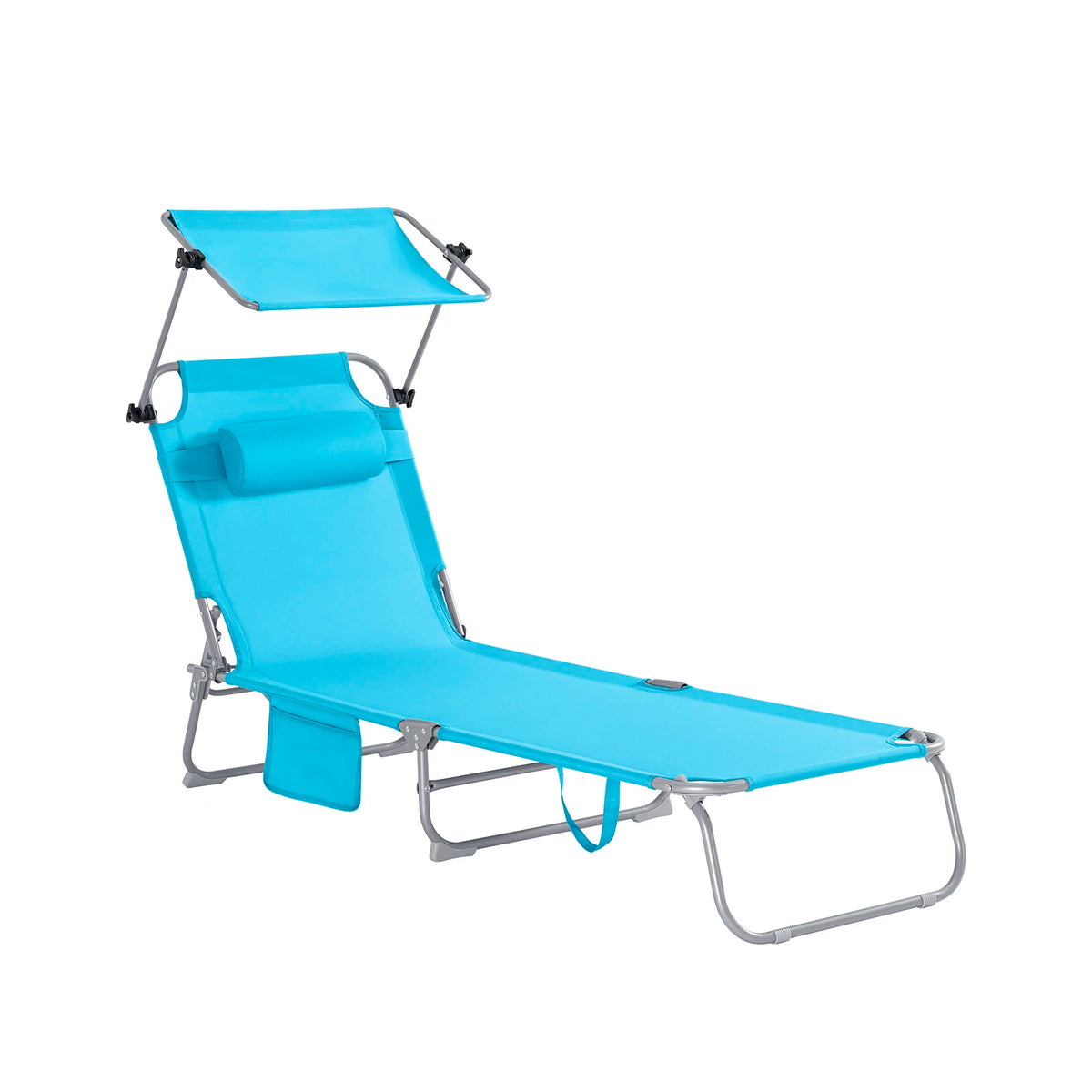 Outdoor Garden Swing Lounger with Metal Frame and Side Storage Bag - Ergonomic Relaxing Rocking Chair for Courtyard, Beach, and Balcony