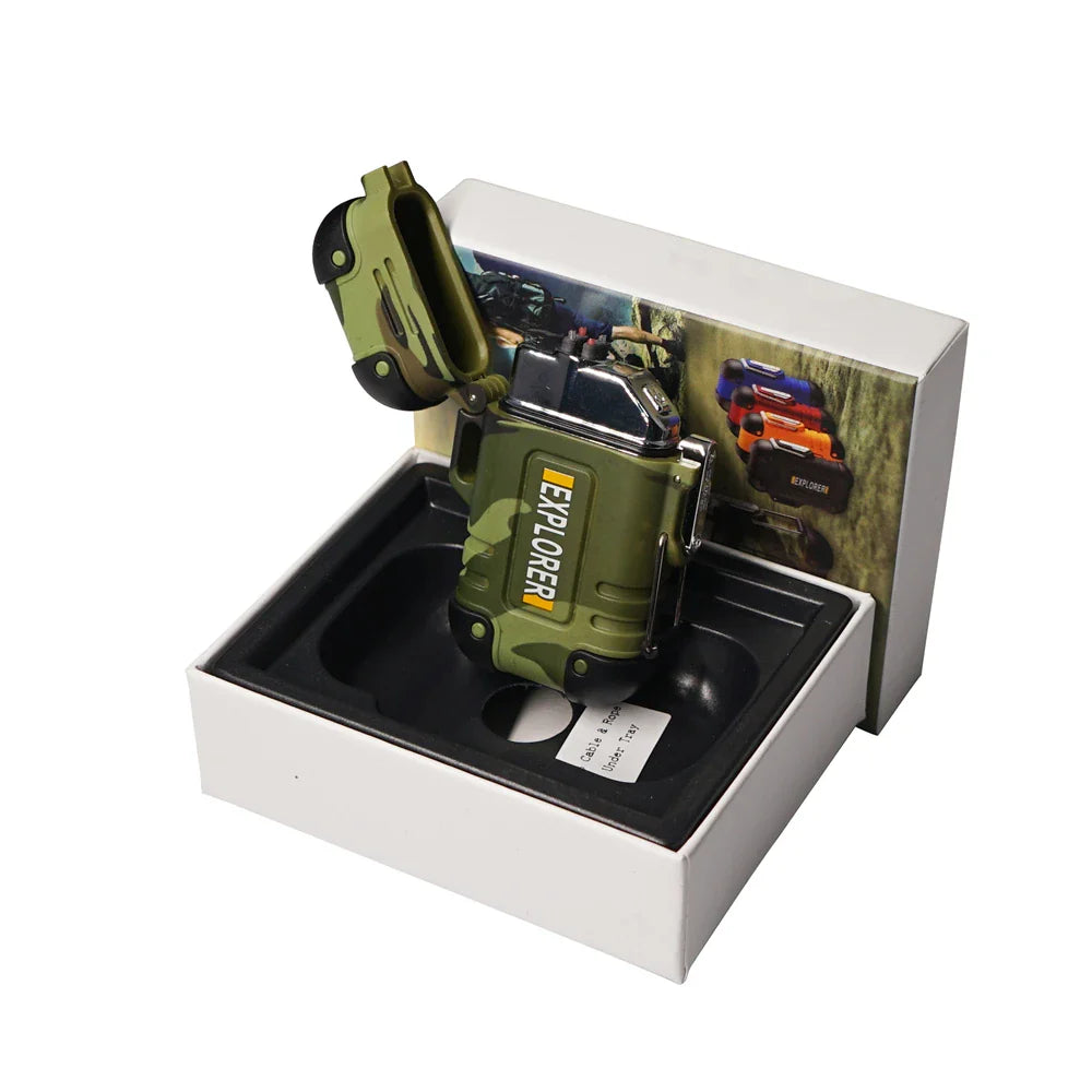 Portable Outdoor Waterproof Dual Arc USB Charging Lighter