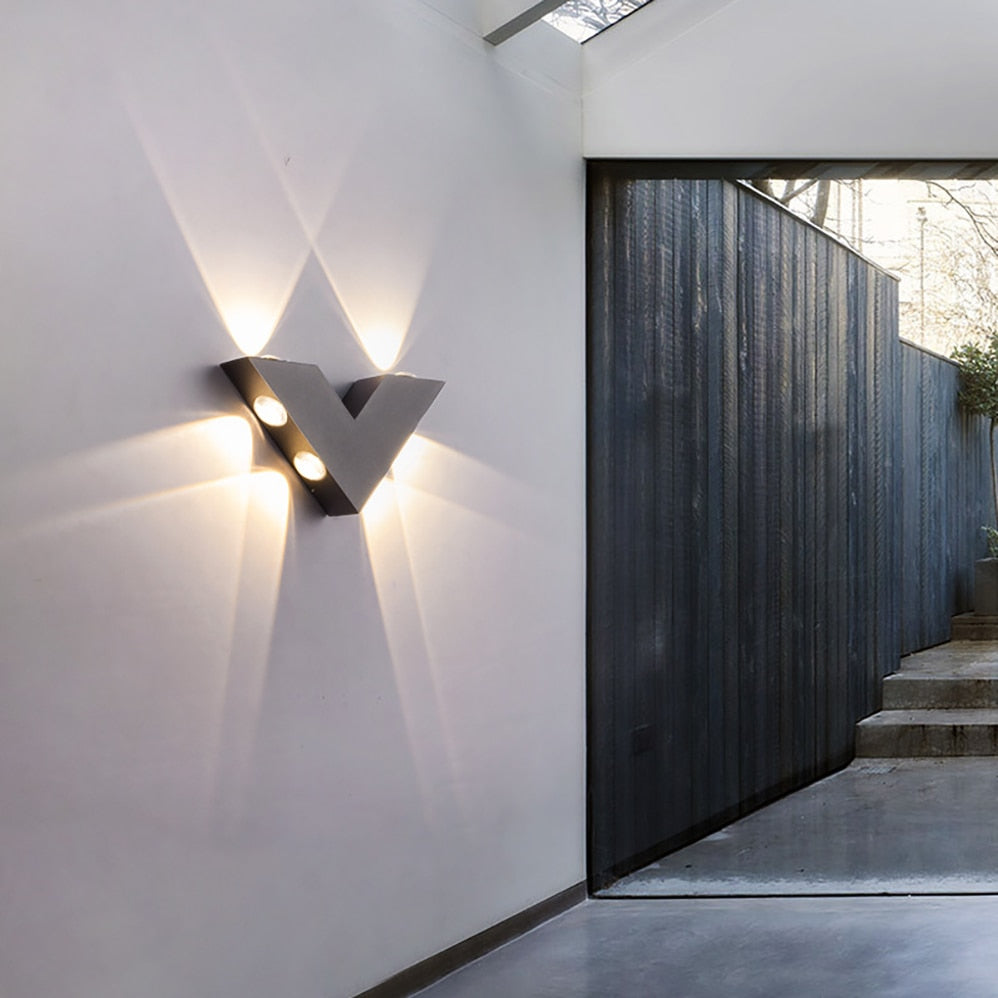 Modern LED Outdoor Wall Light with Up/Down Beam and Adjustable Color Temperature