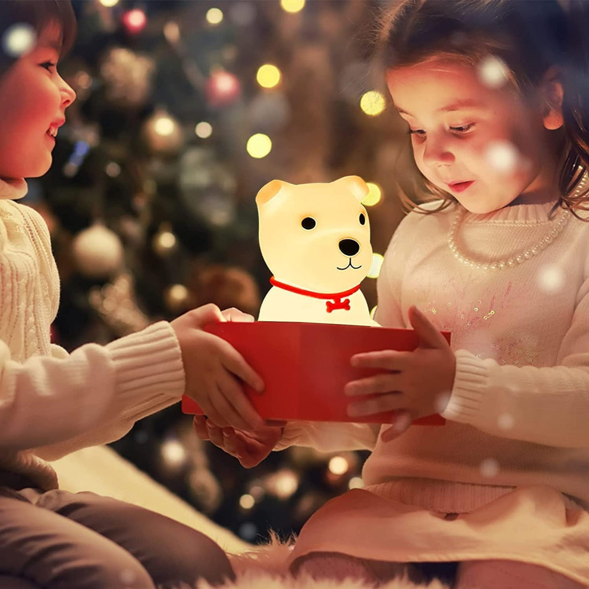 Silicone Dog Night Lamp | Soft LED Rechargeable Night Light for Kids