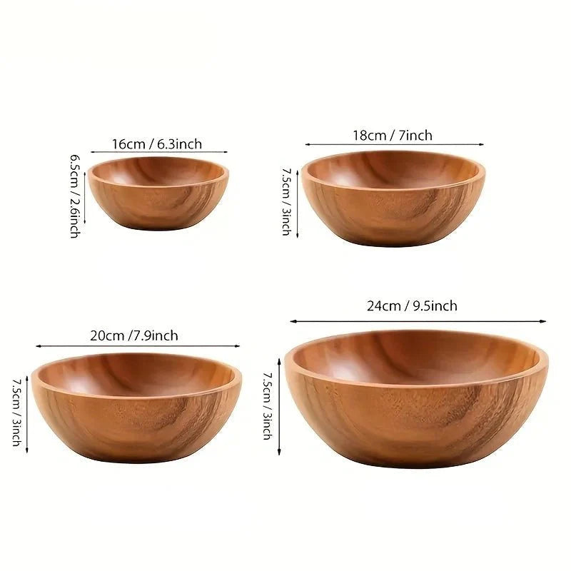 ACACIORA – Natural Acacia Wooden Bowl for Safe Family Dining