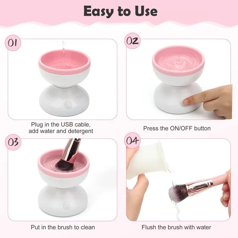 Electric Makeup Brush Cleaner, Automatic, USB, Deep Cleaning