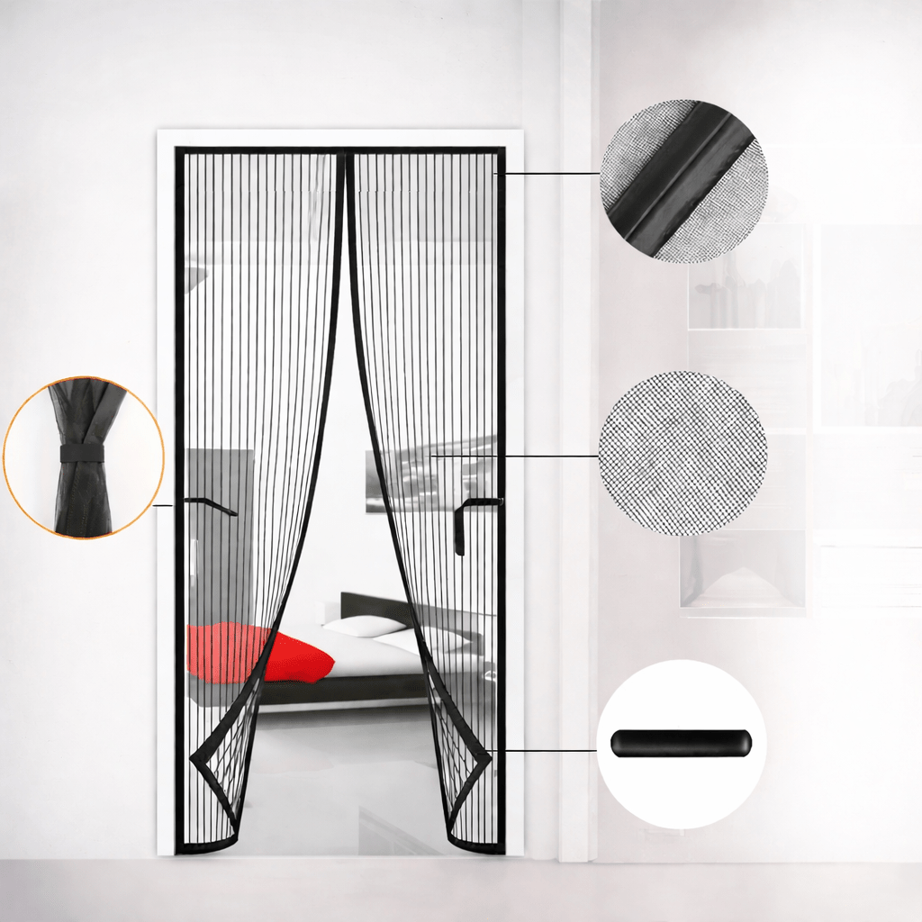 EMBRIZA – Magnetic Soft Gauze Door Curtain with Elegant Embroidery