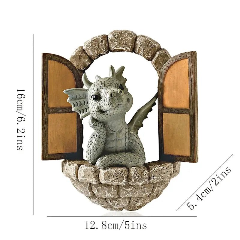 FAIRYLANE - Resin Dragon Sculpture for Magical Garden Decor