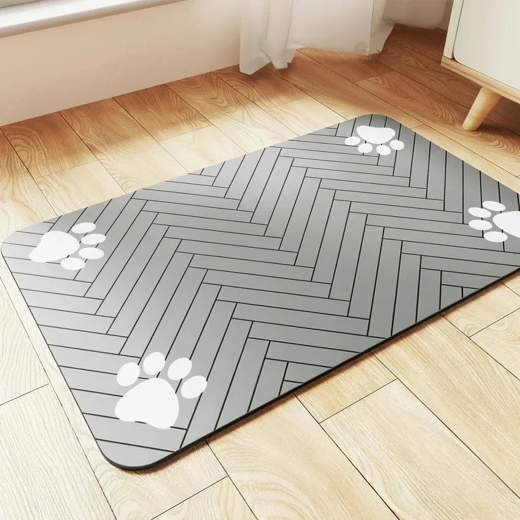 FEEDDRY – Absorbent Pet Bowl Mat for Clean Floors