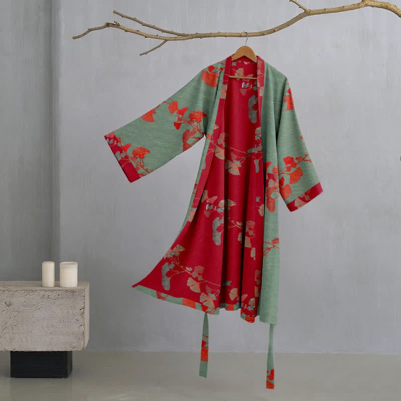 GINKORA – Organic Cotton Kimono Bathrobe for Breathable Everyday Comfort