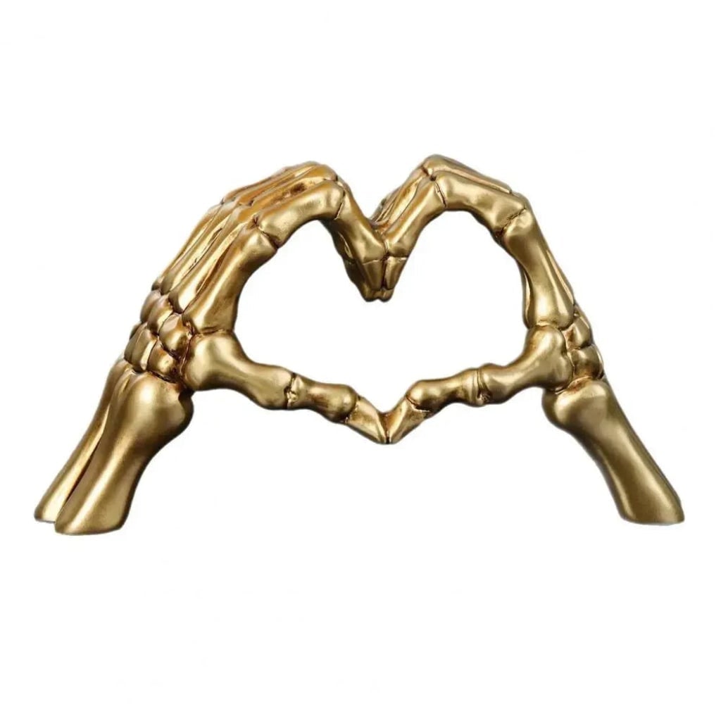 Halloween Skeleton Decoration with Hands Forming Heart Shelf Decor Tabletop Figurine