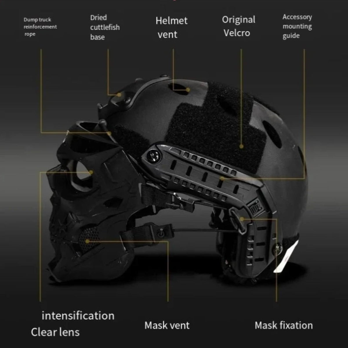 Halloween Tactical Skull Mask and Face with Protective Goggles for Cosplay Airsoft Paintball Party