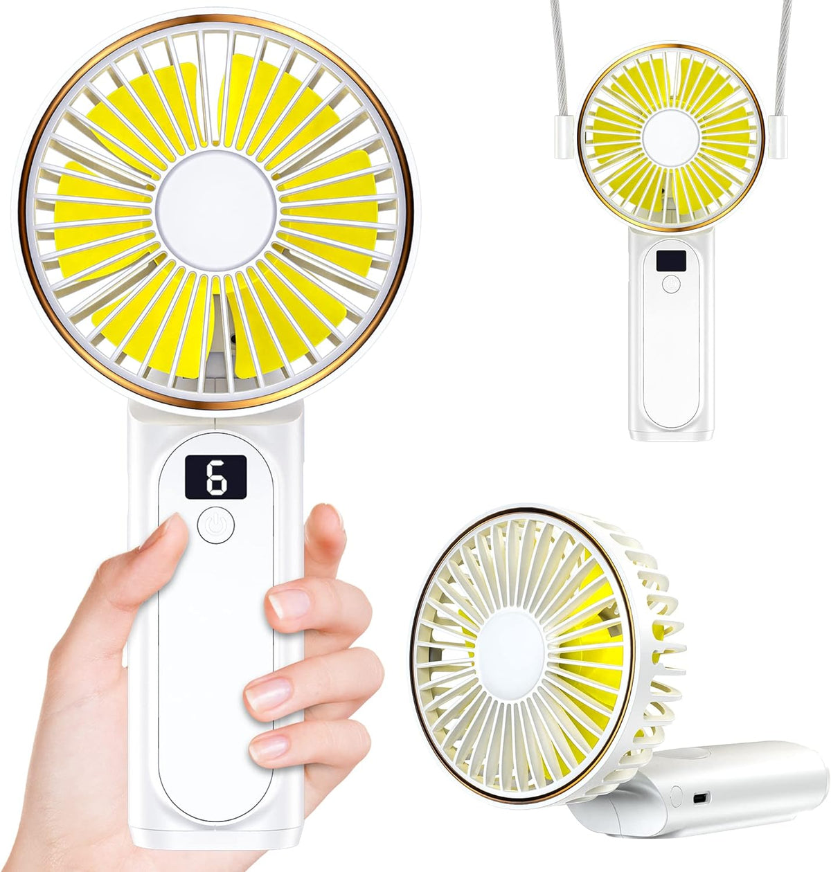 Pro Dual Handheld Silent Fan w/ Powerbank