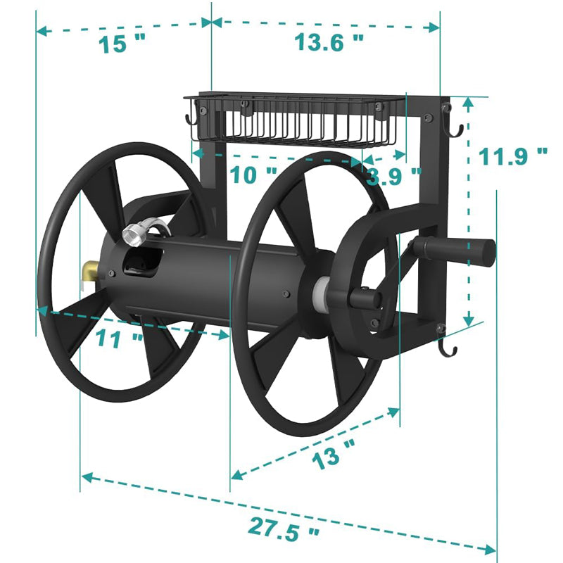 Garden Wall Mounted Hose Reel with Hook(🔥 Pre-order Now – Ships in 30 Days!)