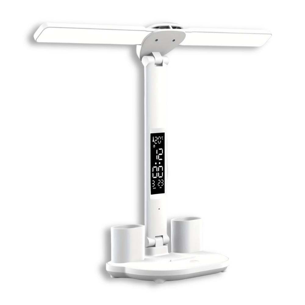 ILLUMAX – Versatile Dual-Head LED Desk Lamp with Touch Sensor and USB Power