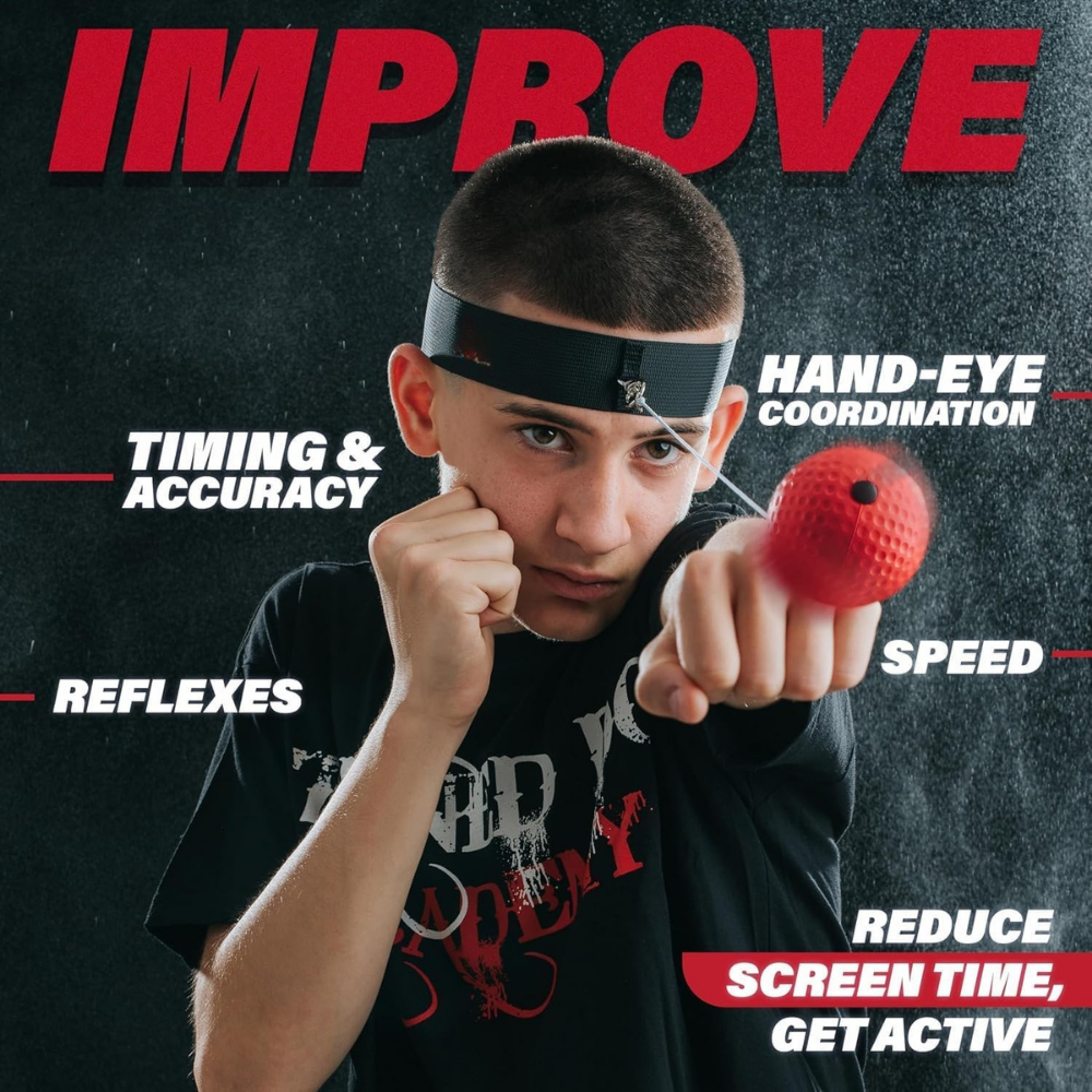 Boxing Reflex Ball Training Set Headband Hand Eye Coordination Tool