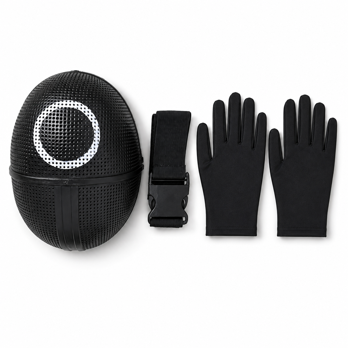 Kids' Halloween Hooded Jumpsuit Costume with Mesh Mask and Gloves Trick-Or-Treat