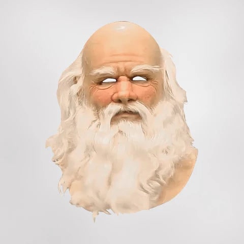Kids' Halloween Santa Claus Costume Mask with Realistic Beard and Hair for Creepy Holiday Party